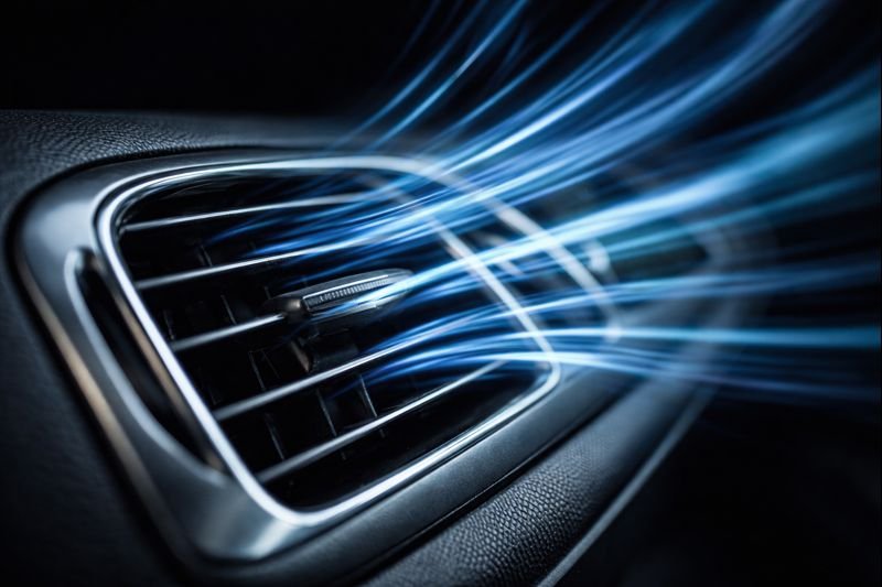 Car interior airflow visualization